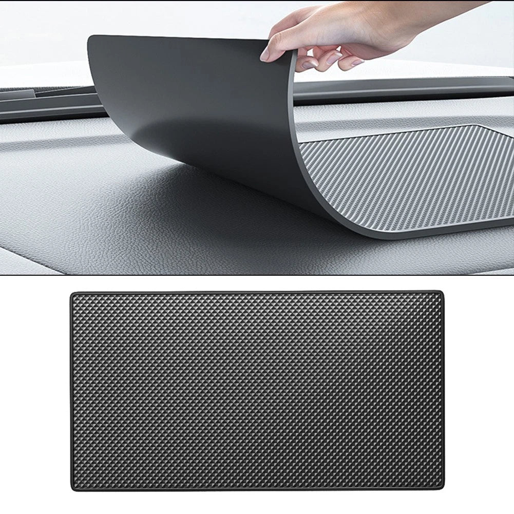 Anti-slip Dashboard Mat for Universal Fit (18x13cm) - Black Silicone