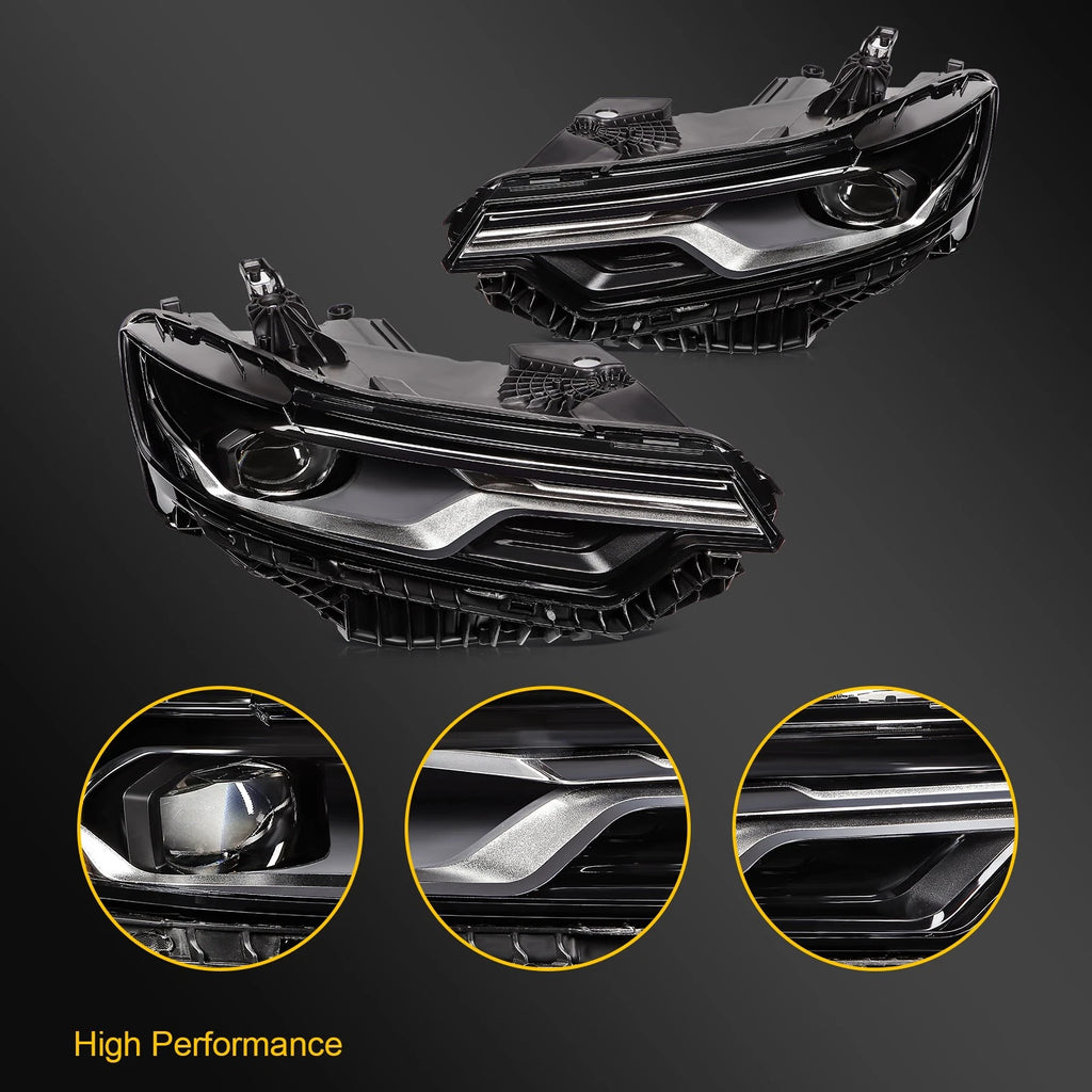 Full LED Headlight Pair with Bulbs for Cadillac XT6 (2020–2025)