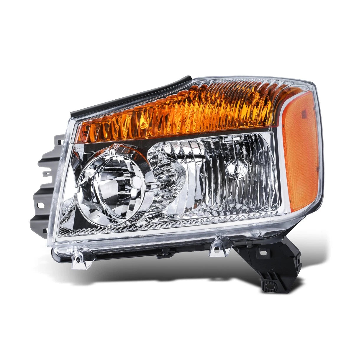 Driver Side Headlight Lamp for Nissan Titan (2008–2015) Chrome/Amber