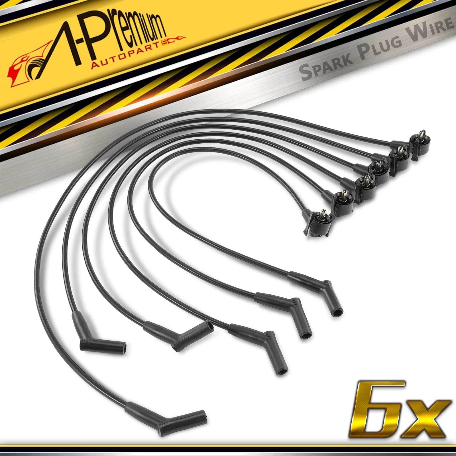 6x Spark Plug Wire Set for Ford F-150 E-150 E-250 (1997–2000)