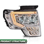 2X LED DRL Projector Headlights for Ford F150 (2009–2014)