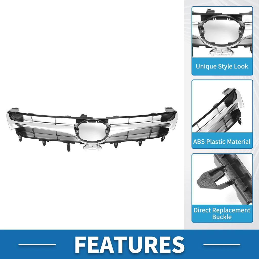 Front Hood Bumper Grille for Toyota Camry (2015) Chrome Silver Black