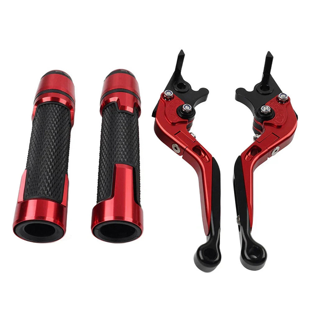 Red Extendable Brake Clutch Levers & Handlebar Grips for Honda CBR600RR (2003-2016)