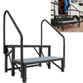 2 Step RV Steps with Handrails for Trailers (660 lbs Load Capacity)