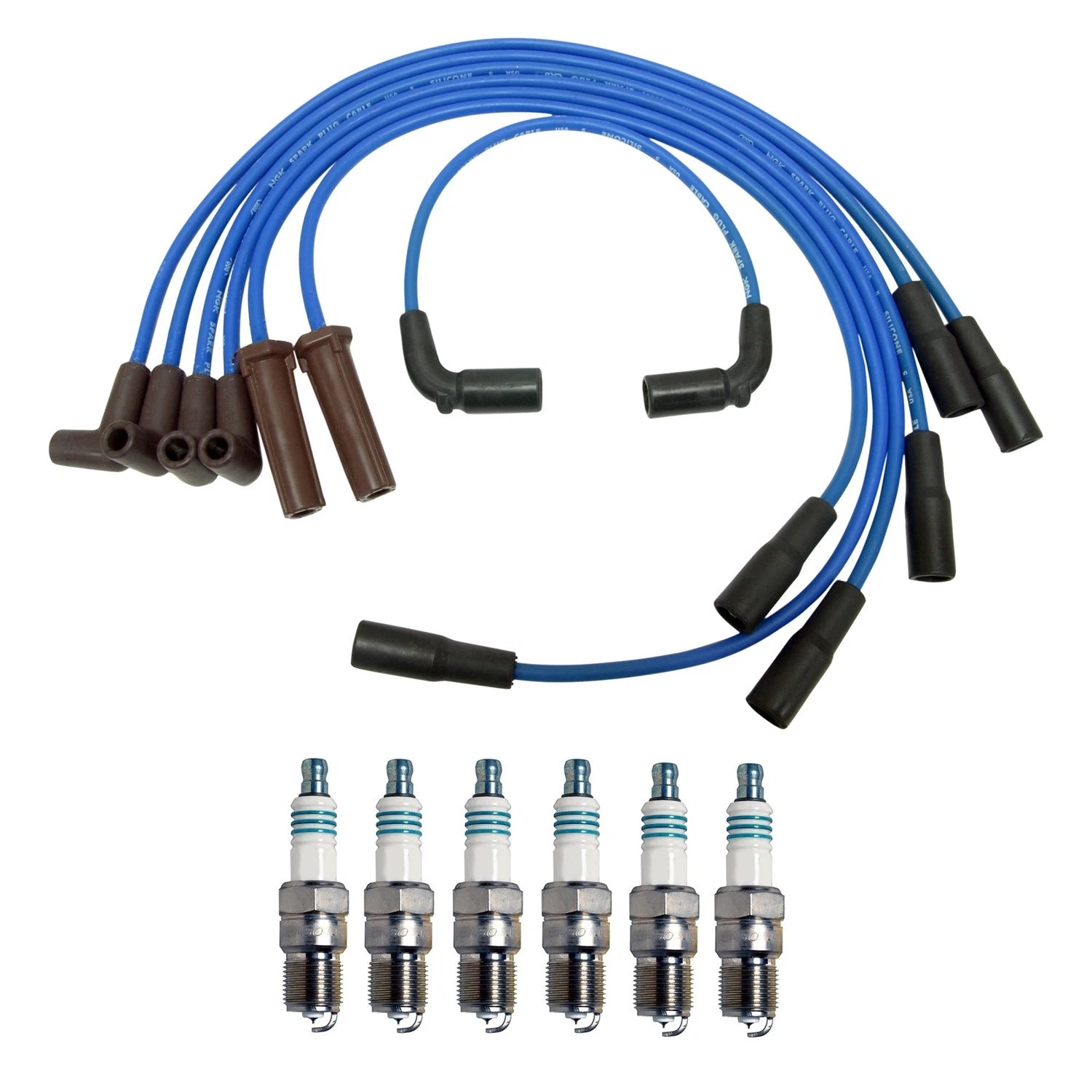NGK 7mm Wire Set & Denso Iridium Spark Plug Kit for Astro Blazer Safari (1995–2005)