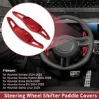 Red Aluminum Alloy Steering Wheel Shift Paddles for Hyundai Sonata (2015–2020)