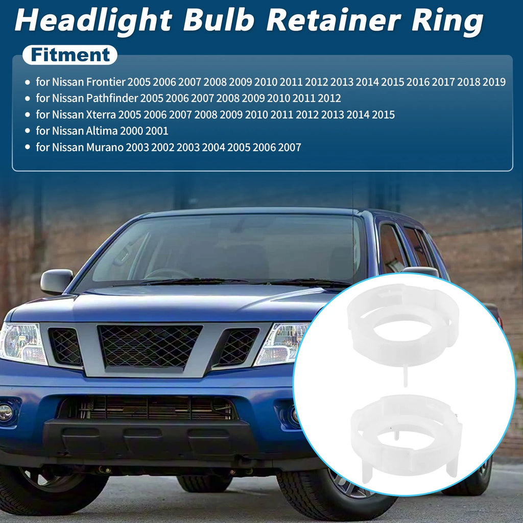 2pc Headlight Bulb Retainer Ring for Nissan Frontier Altima Murano (2005–2023) 260290Z800