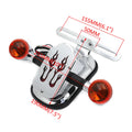 Chrome Flame Brake Tail Light with Turn Signal for Harley Cruiser Chopper (KT)