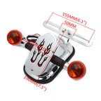 Chrome Flame Brake Tail Light with Turn Signal for Harley Cruiser Chopper (KT)