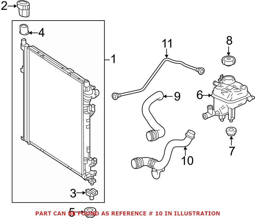 Radiator Hose for Mercedes (2012–2018) 1665008675 / A1665008675