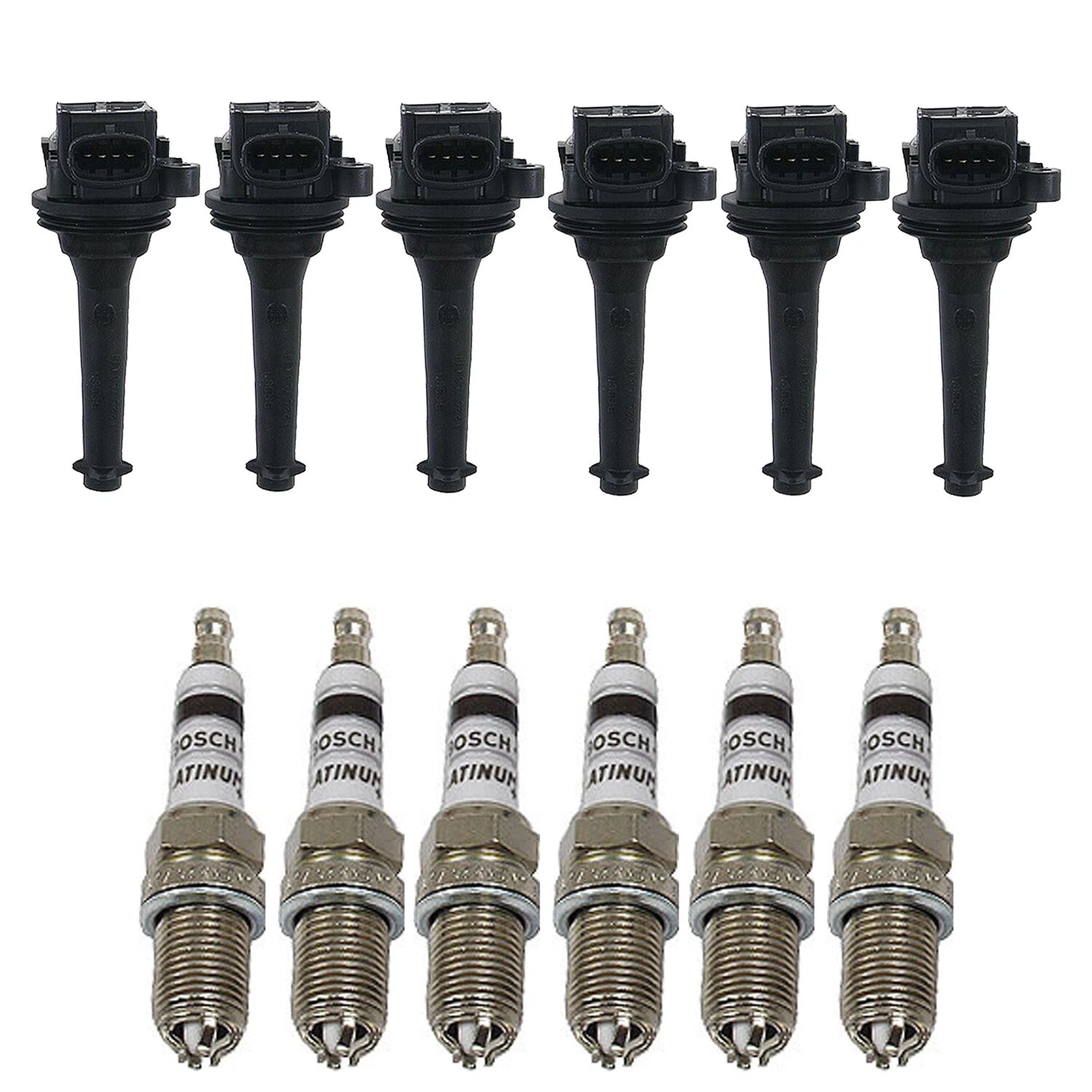 Set of 6 Ignition Coils & Platinum+4 Spark Plugs for Volvo XC90, Toyota Supra, BMW M3, Jaguar XJ6
