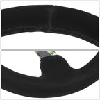 NRG 350mm 3" 3-Spoke Black Suede Steering Wheel for Universal Fit