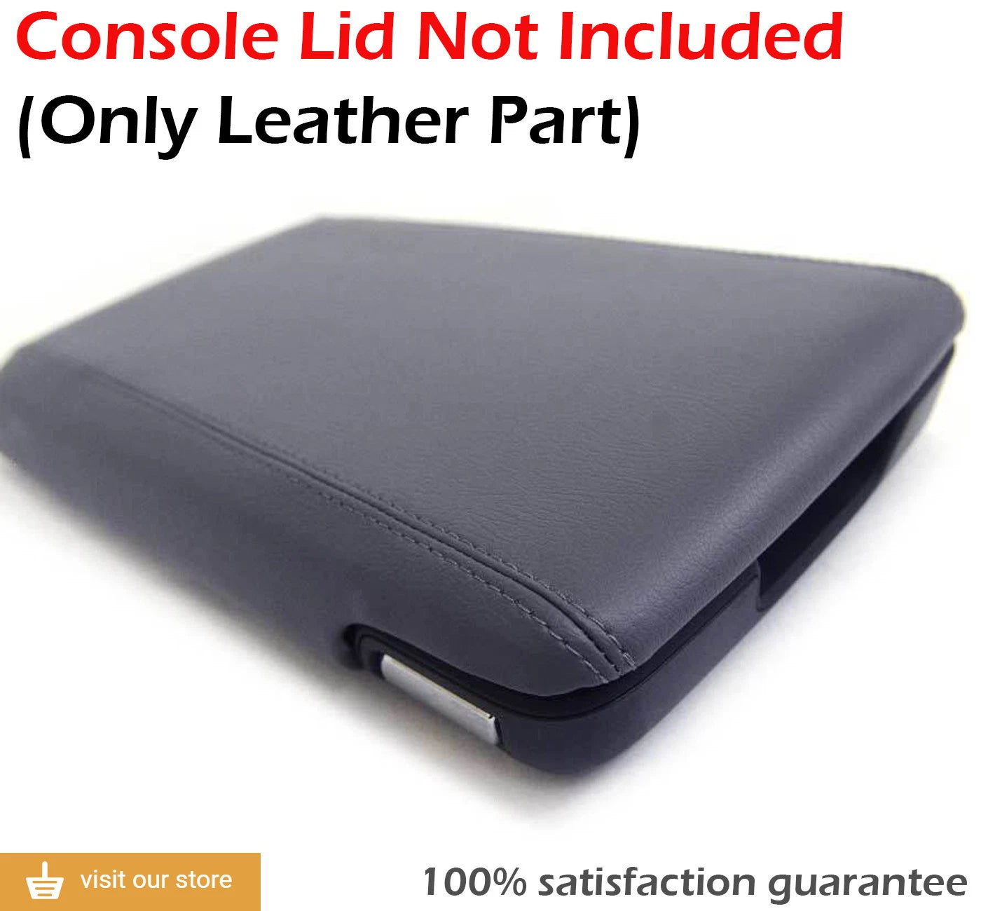 Center Console Lid Armrest Cover for Acura RLX (2014–2020) Gray PVC Leather