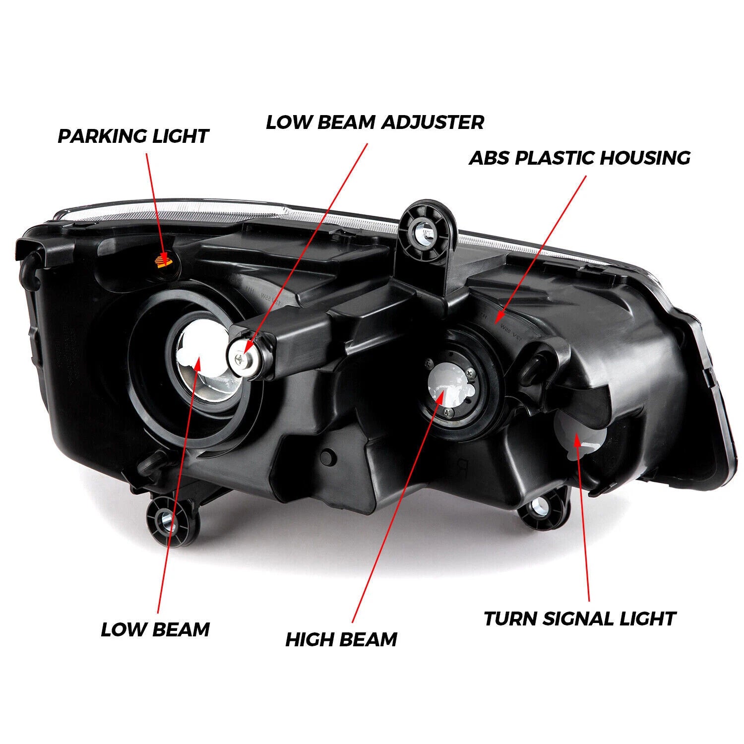 Headlight Assembly Pair for Chrysler Town & Country, Dodge Grand Caravan (2008–2020)