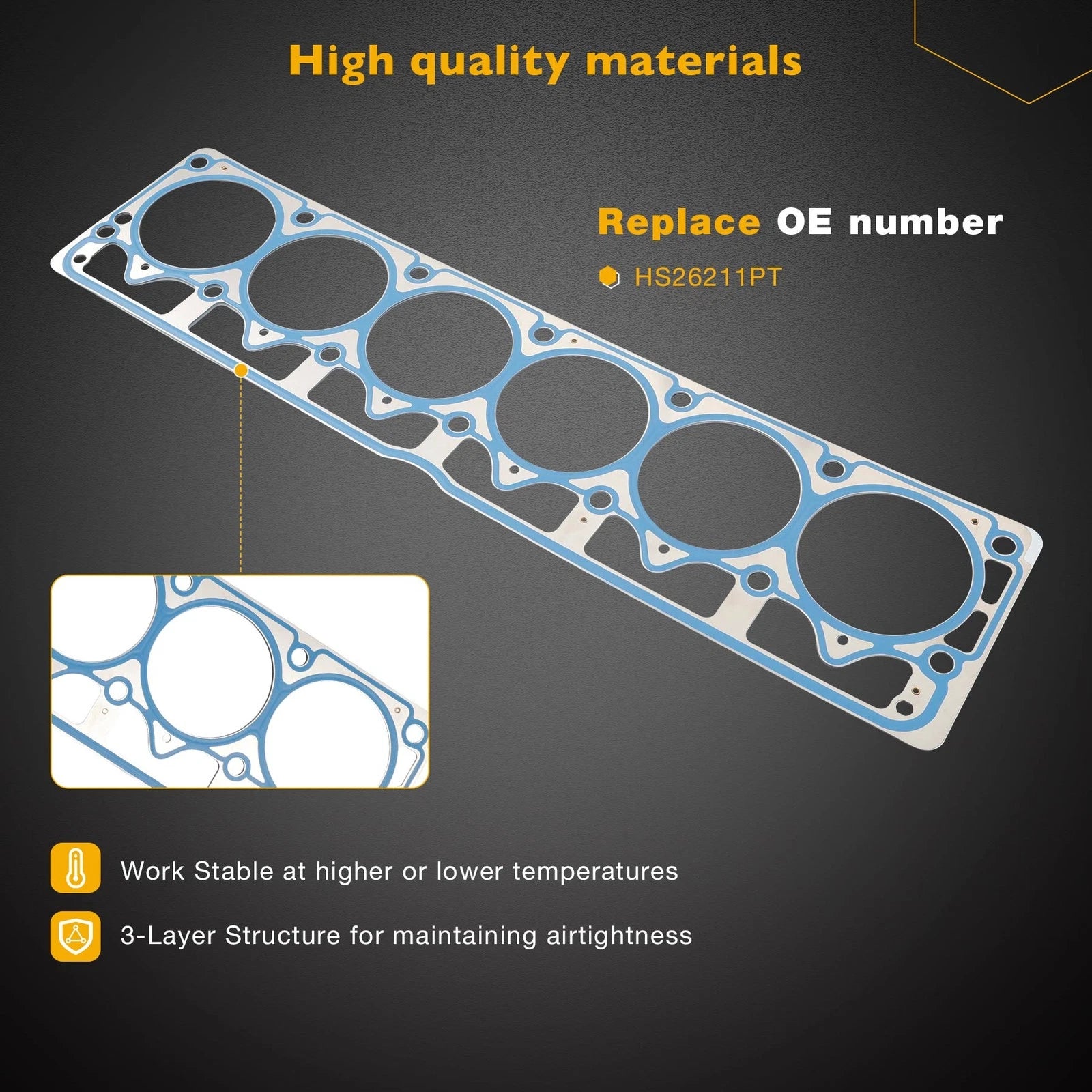 Engine Cylinder Head Gasket Set for Jeep Wrangler Cherokee (1999-2006)