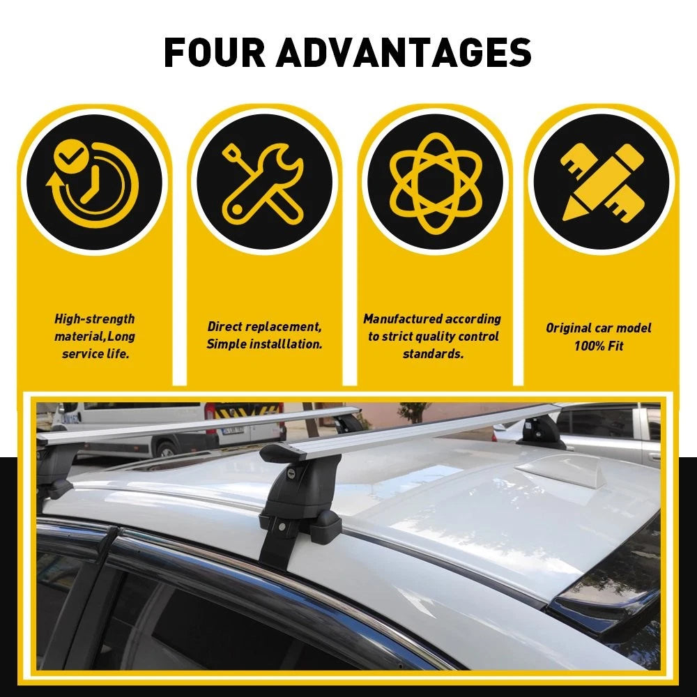 Set of 2 Roof Trim Molding for Toyota Corolla Sedan (2014–2017) Black