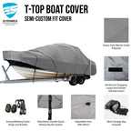 Boat Cover for Intrepid 348 WA (T-Top Hard-Top)
