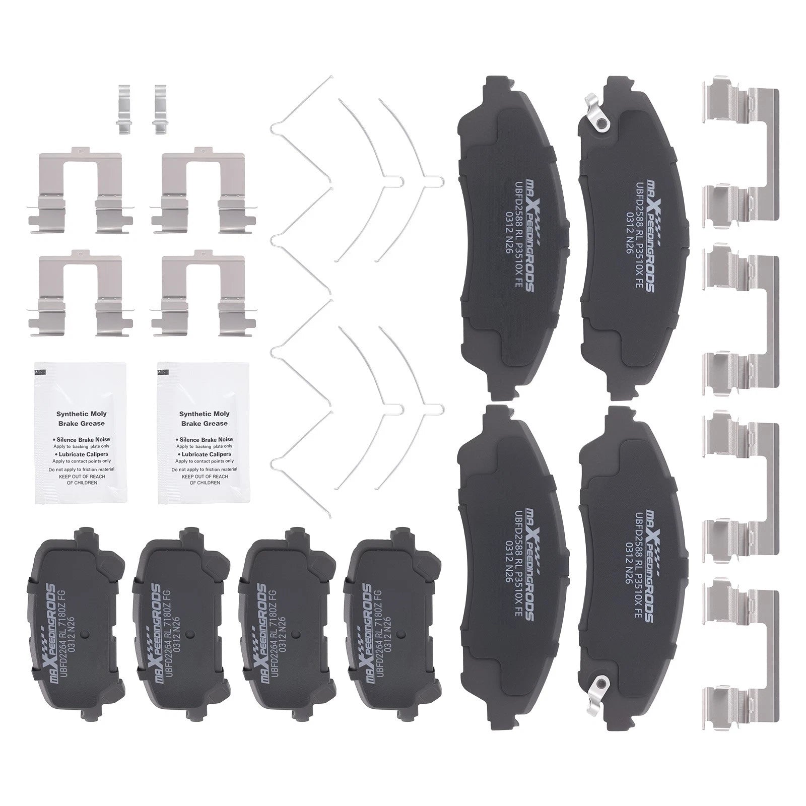 Ceramic Brake Pads Kit for Acura MDX (2014–2016) Honda Pilot (2016–2022)