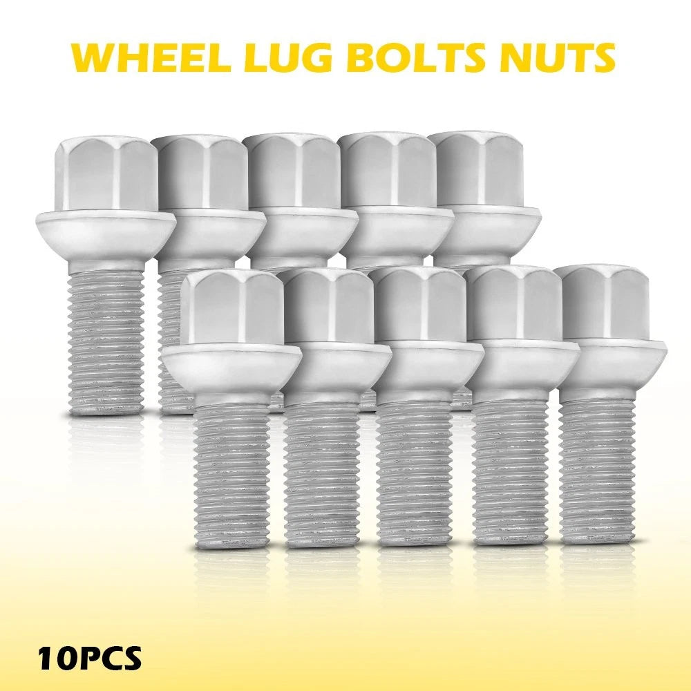 10PCS Wheel Lug Bolts Nuts for Mercedes Benz C200 C230 C250 C300 C350 (2001–2015)