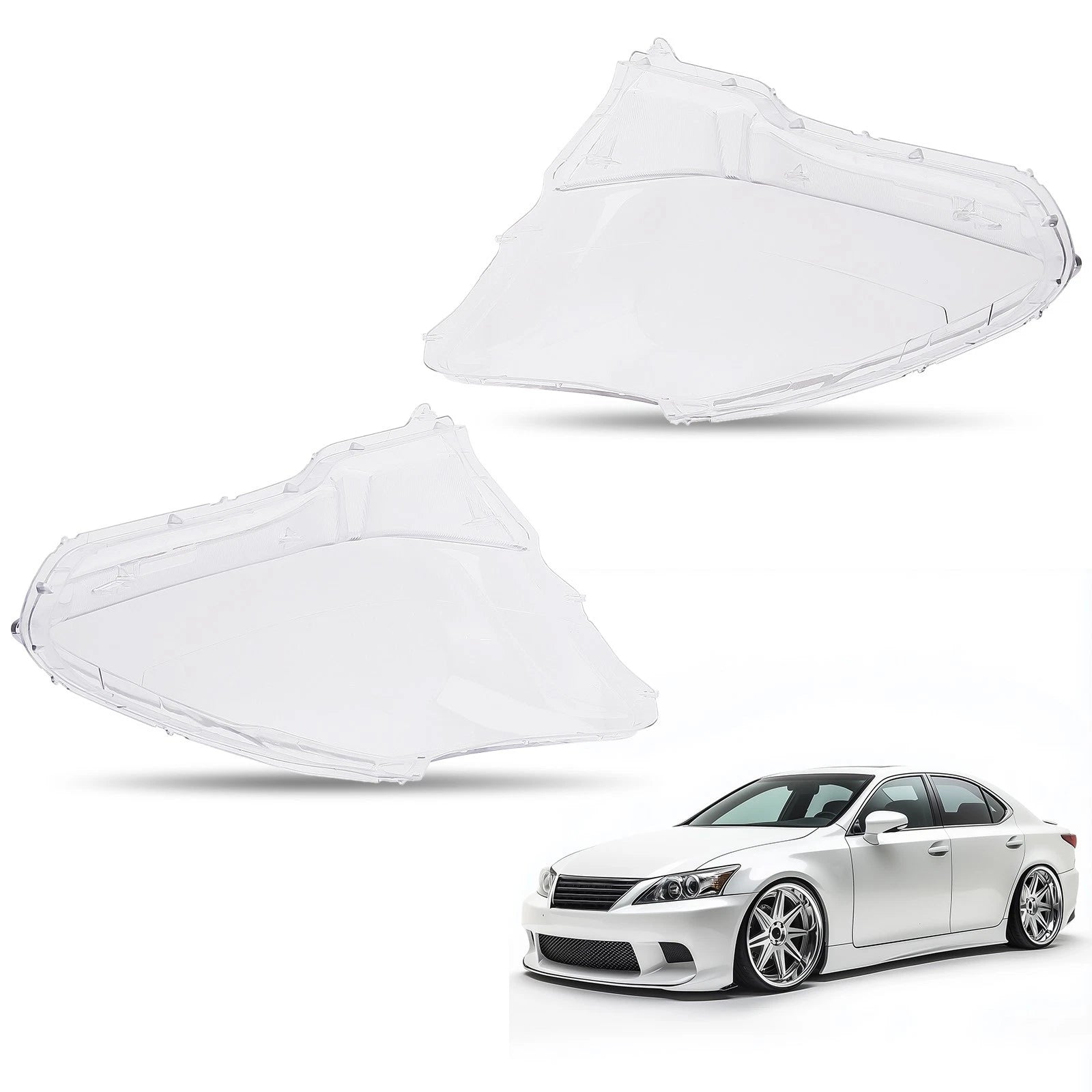 Pair Headlight Lens Covers for Lexus IS250 IS300 IS350 (2006–2013)