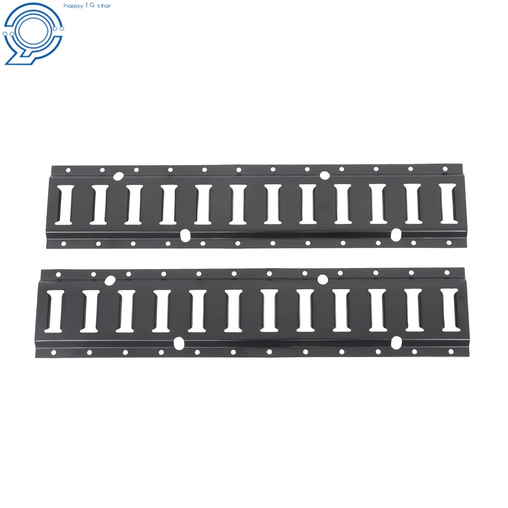 E Track Tie-Down Rail Set of 8 for Enclosed Cargo Trailer (2 ft, Black Steel)