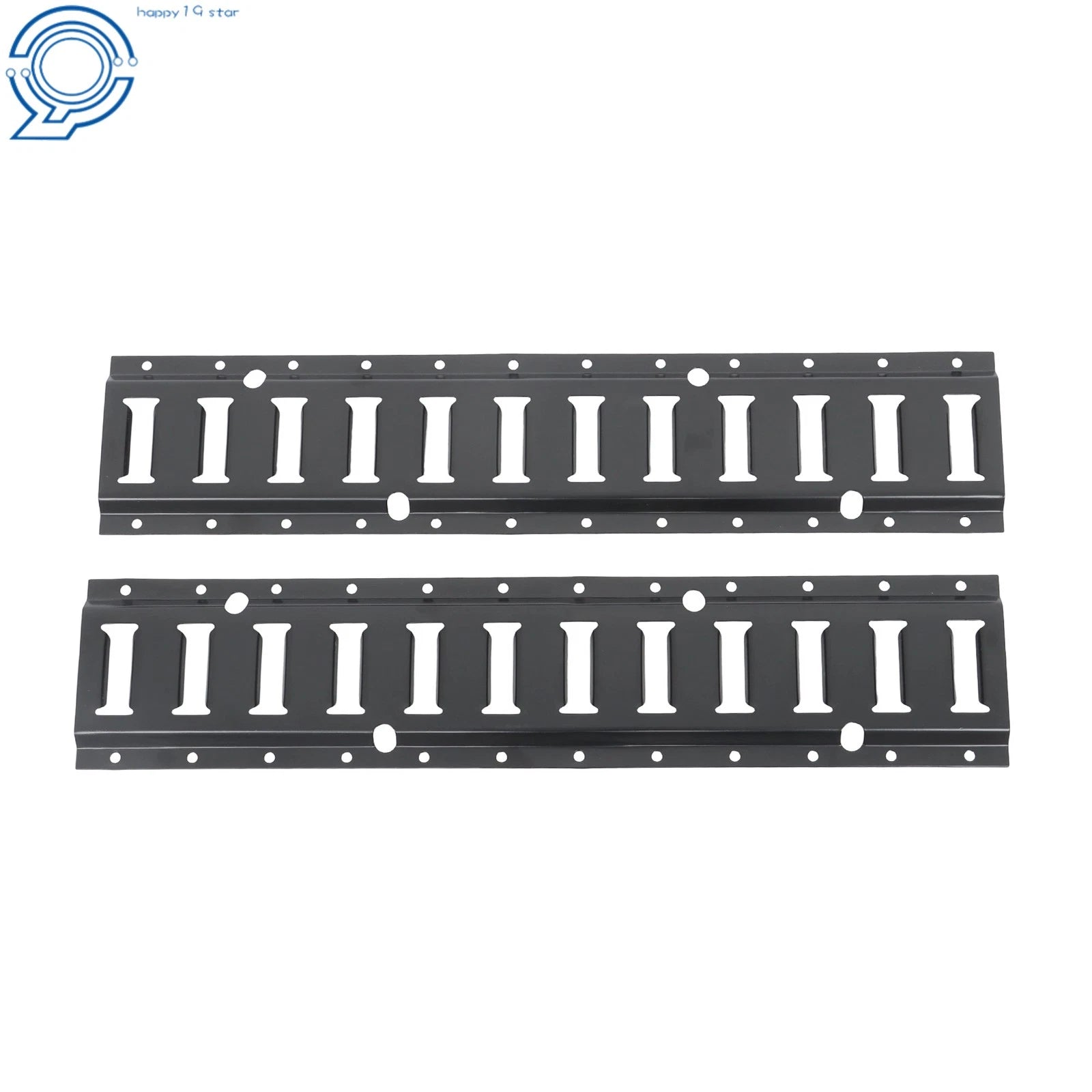 E Track Tie-Down Rail Set of 8 for Enclosed Cargo Trailer (2 ft, Black Steel)