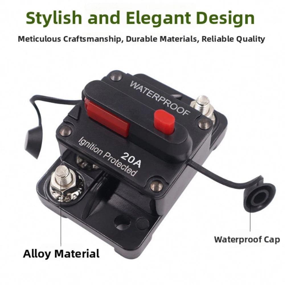 20A Manual Reset Circuit Breaker for Marine Battery Setup (12-32V DC)