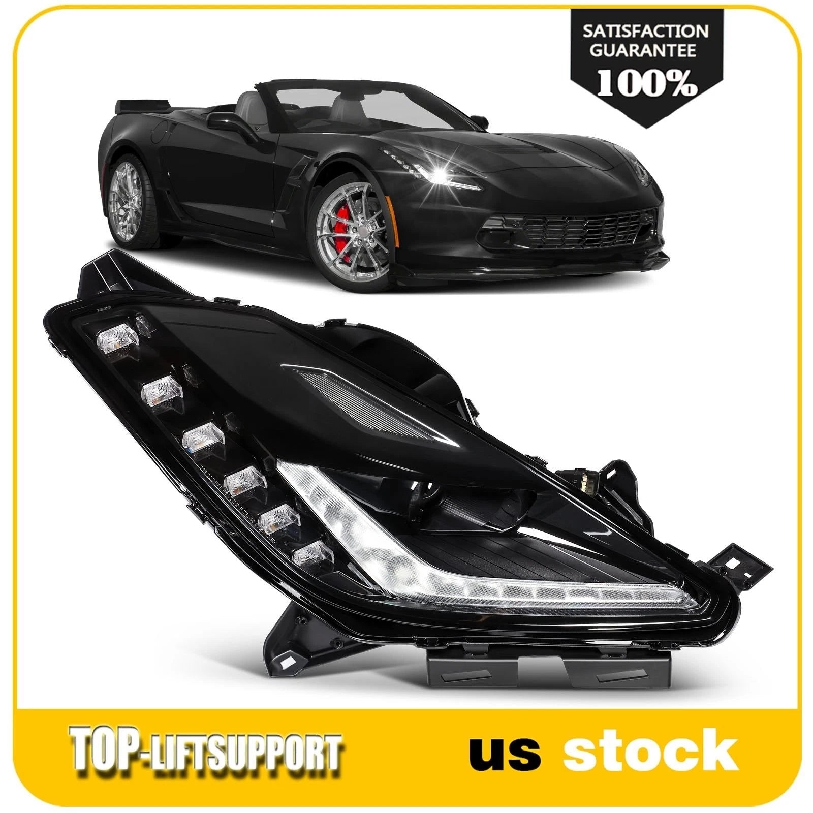 Right Side HID Xenon LED Headlight for Chevy Corvette ZR1 (2019)
