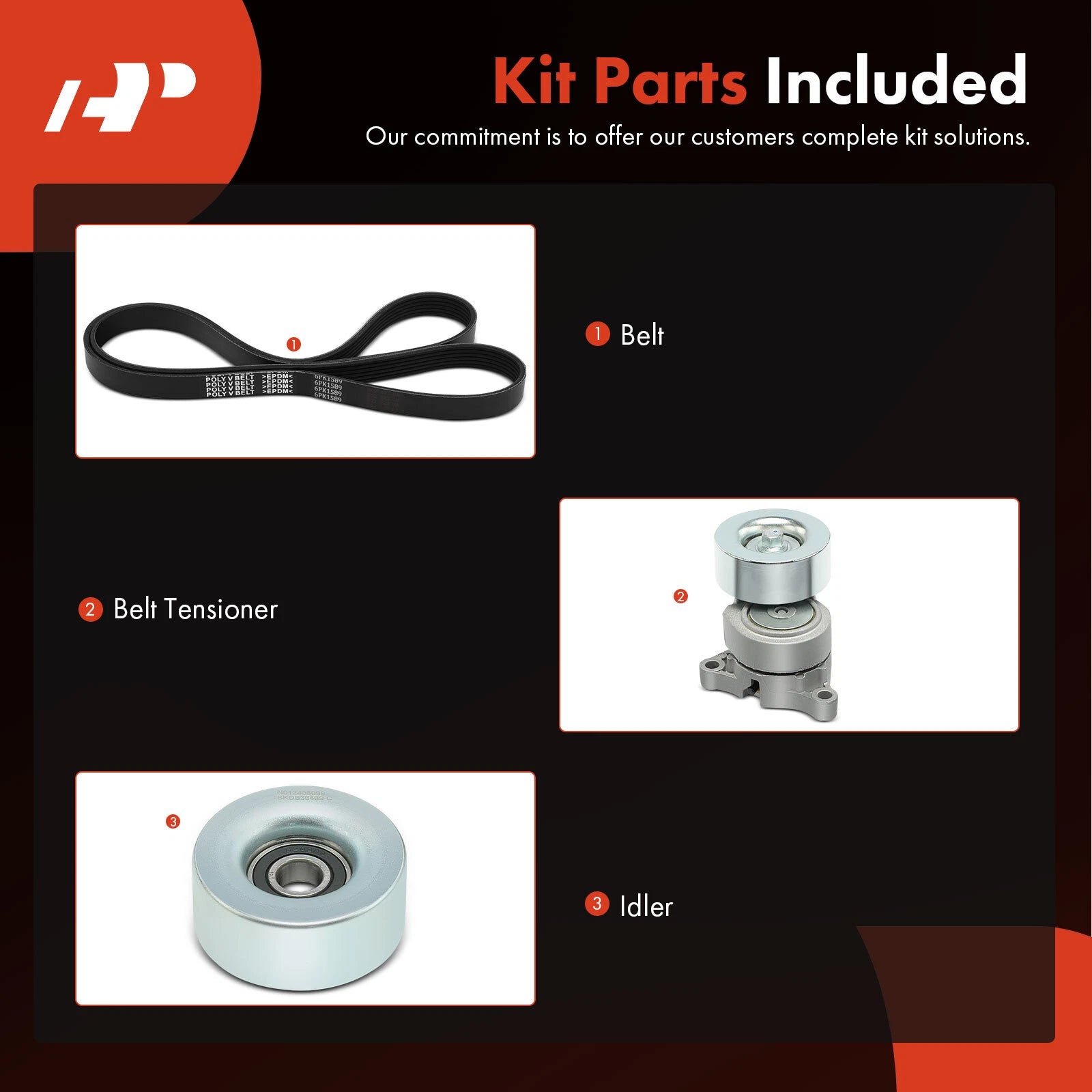 3X Serpentine Belt Drive Component Kit for Subaru Outback (2005-2009)