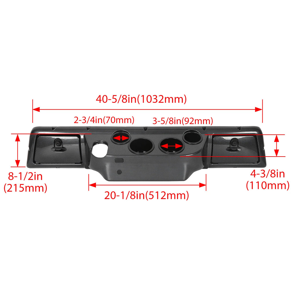 Carbon Dash Cover with Cup Holders for Club Car DS (1982-Present)