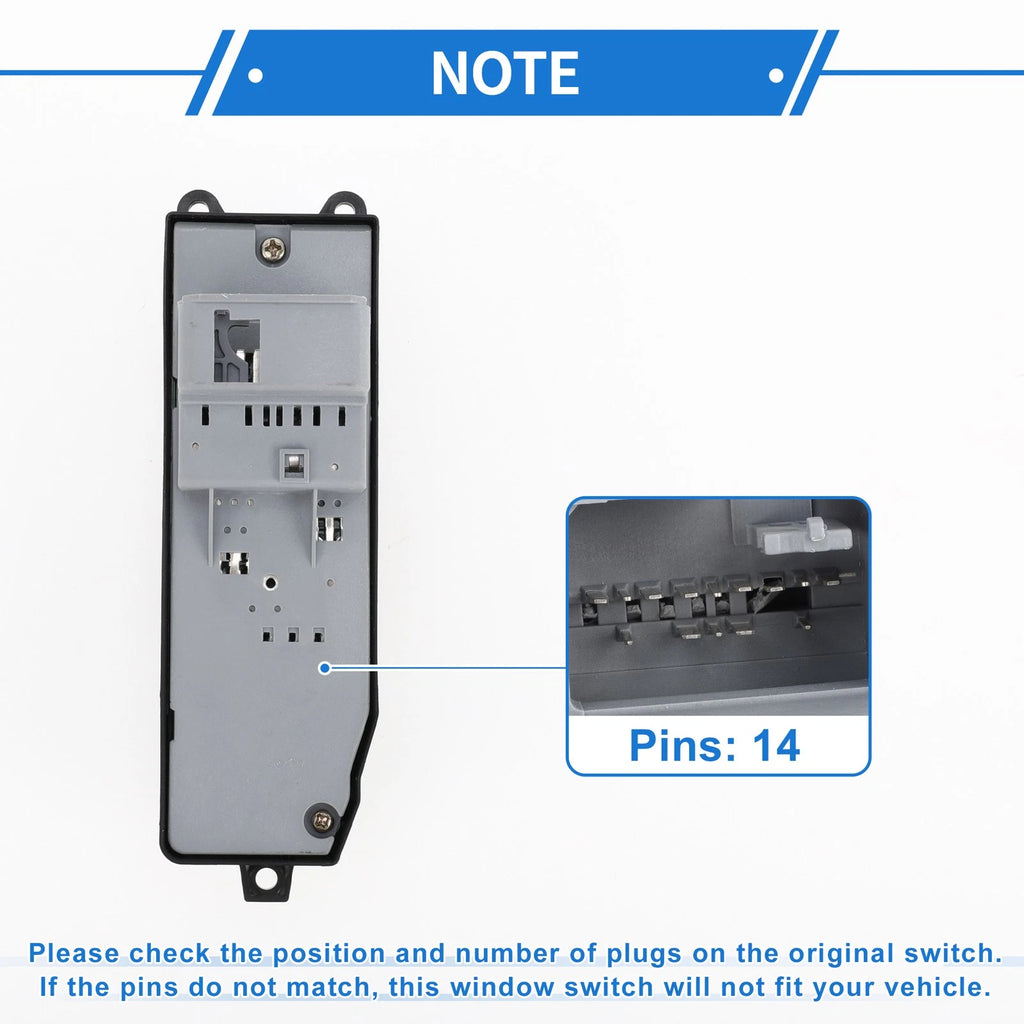 Front Right Power Window Switch for Toyota Hiace KDH200R (2005–2014) No. 8482026201