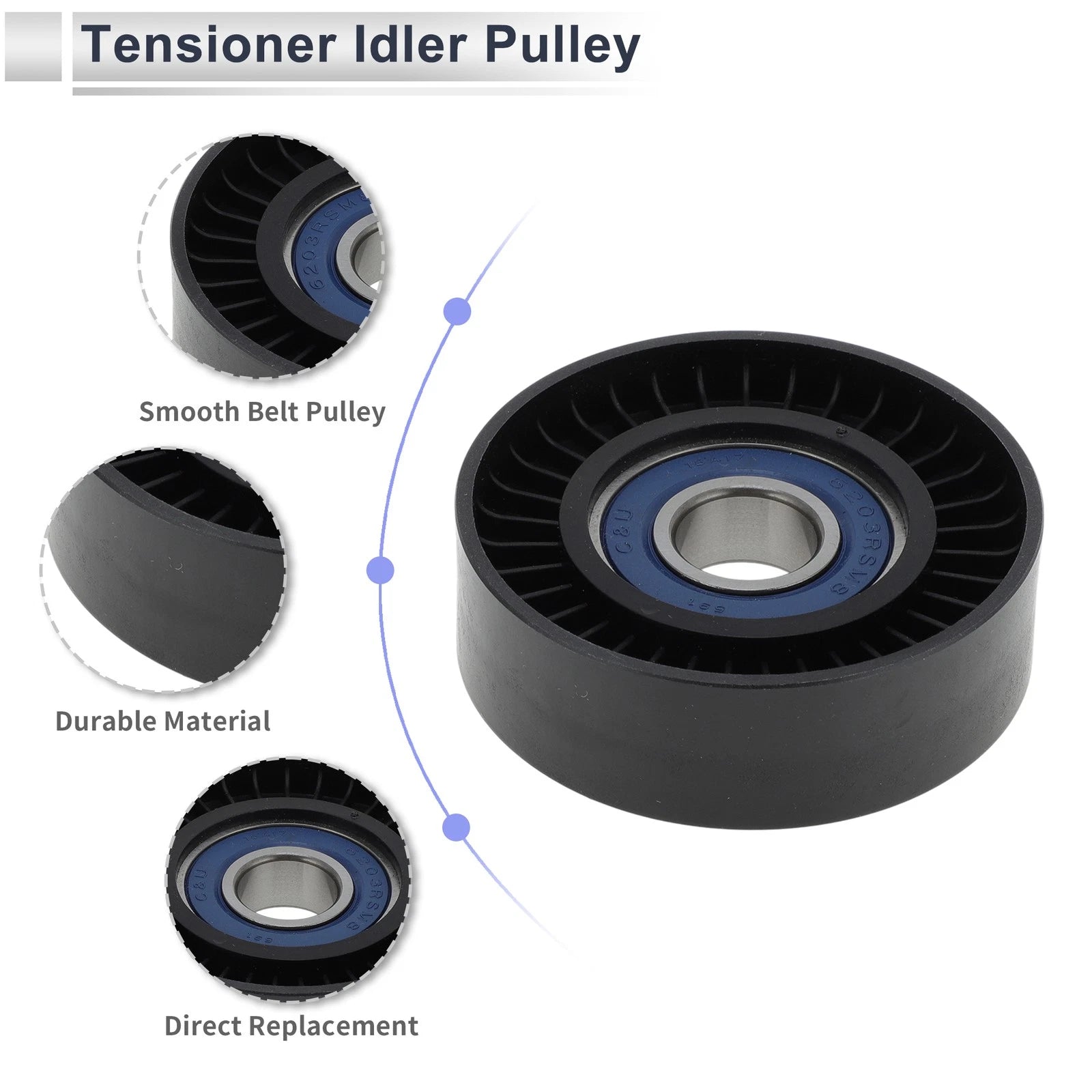 Drive Belt Idler Pulley for Mercedes-Benz A-Class (1997–2014) No.A2662020019