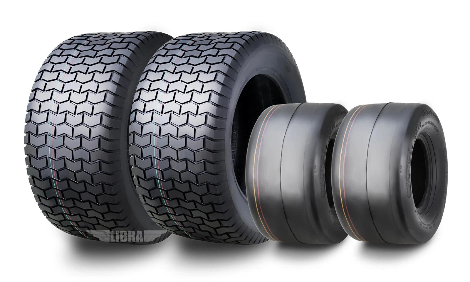 Set of 2 Turf Tires for Zero Turn Lawn Mower (13X6.5-6 & 22X9.5-12) - 13207/13135