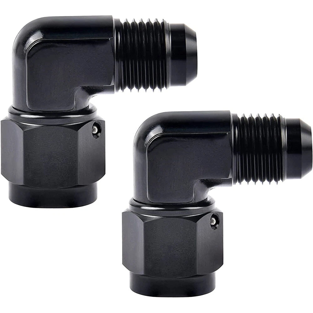 2x 6/8/10/12AN Female to Male Bulkhead Flare Adapter Swivel Hose Fitting 90°
