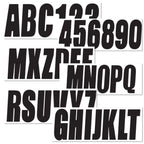 Set of 4 Boat Registration Decal Stickers A-Z & 0-9 Black