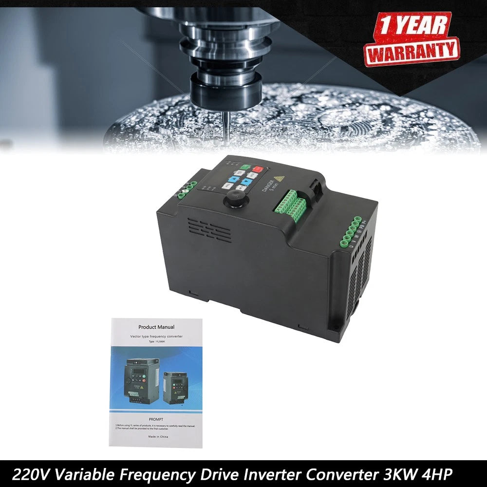 Variable Frequency Drive Inverter for 3 Phase Motors (220V, 3.7KW)