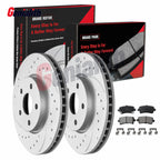 12.40" Rear Drilled Rotor Brake Pads for Chevy Impala Malibu LaCrosse Regal (2000–2023)