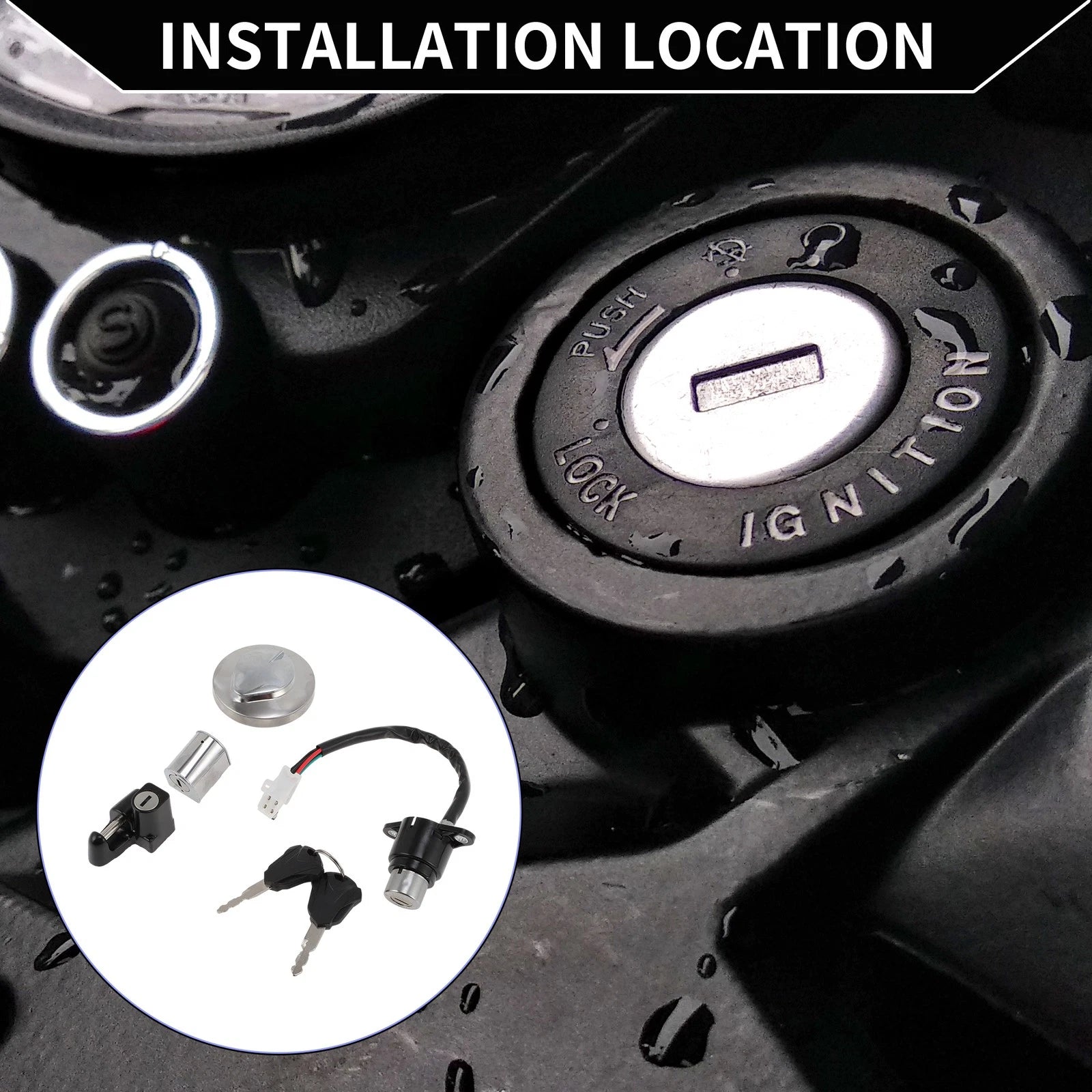 Ignition Key Switch Lock Set for Honda Rebel (1985–2015)