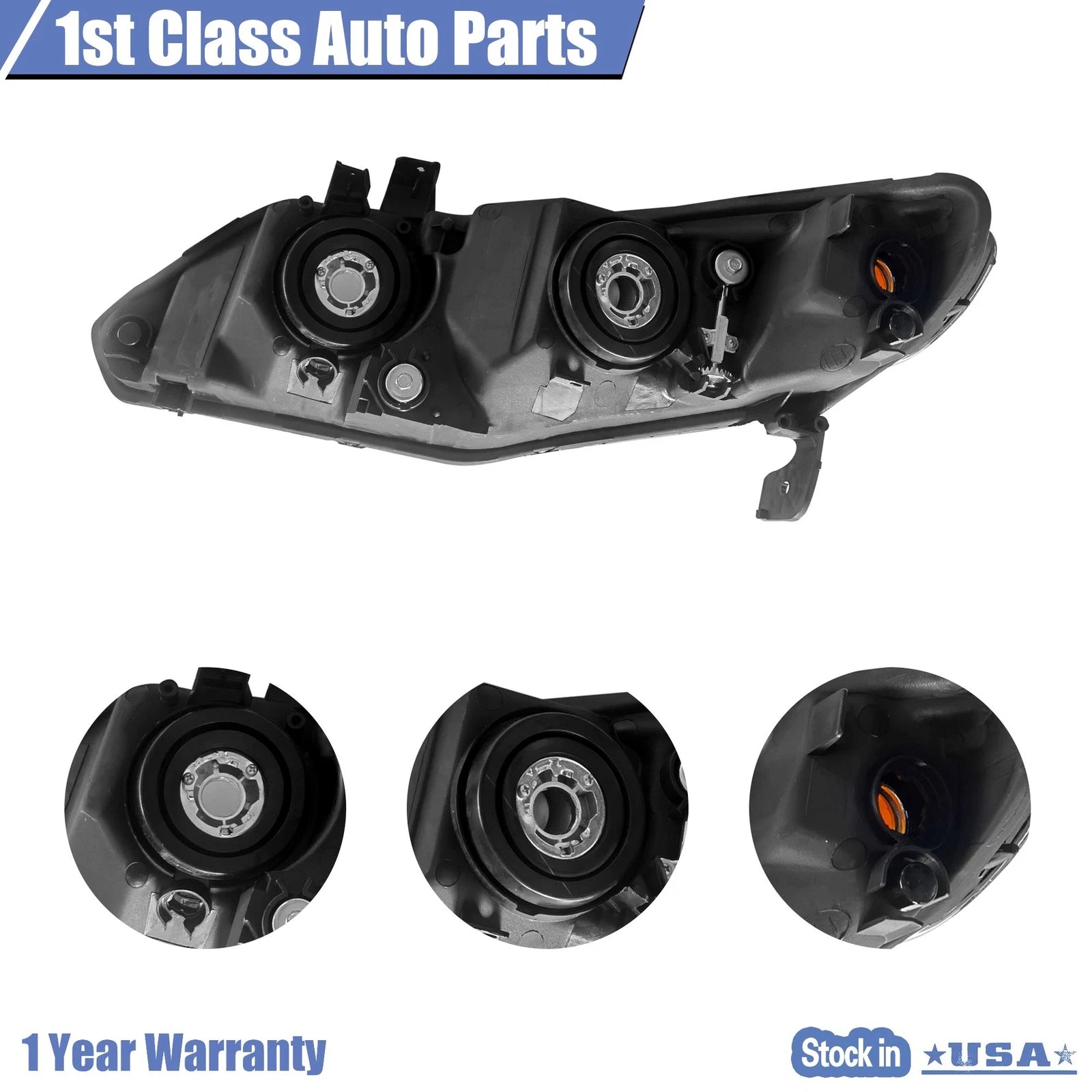 Right Passenger Side Headlight for Honda Civic (2006–2011) HO2503125