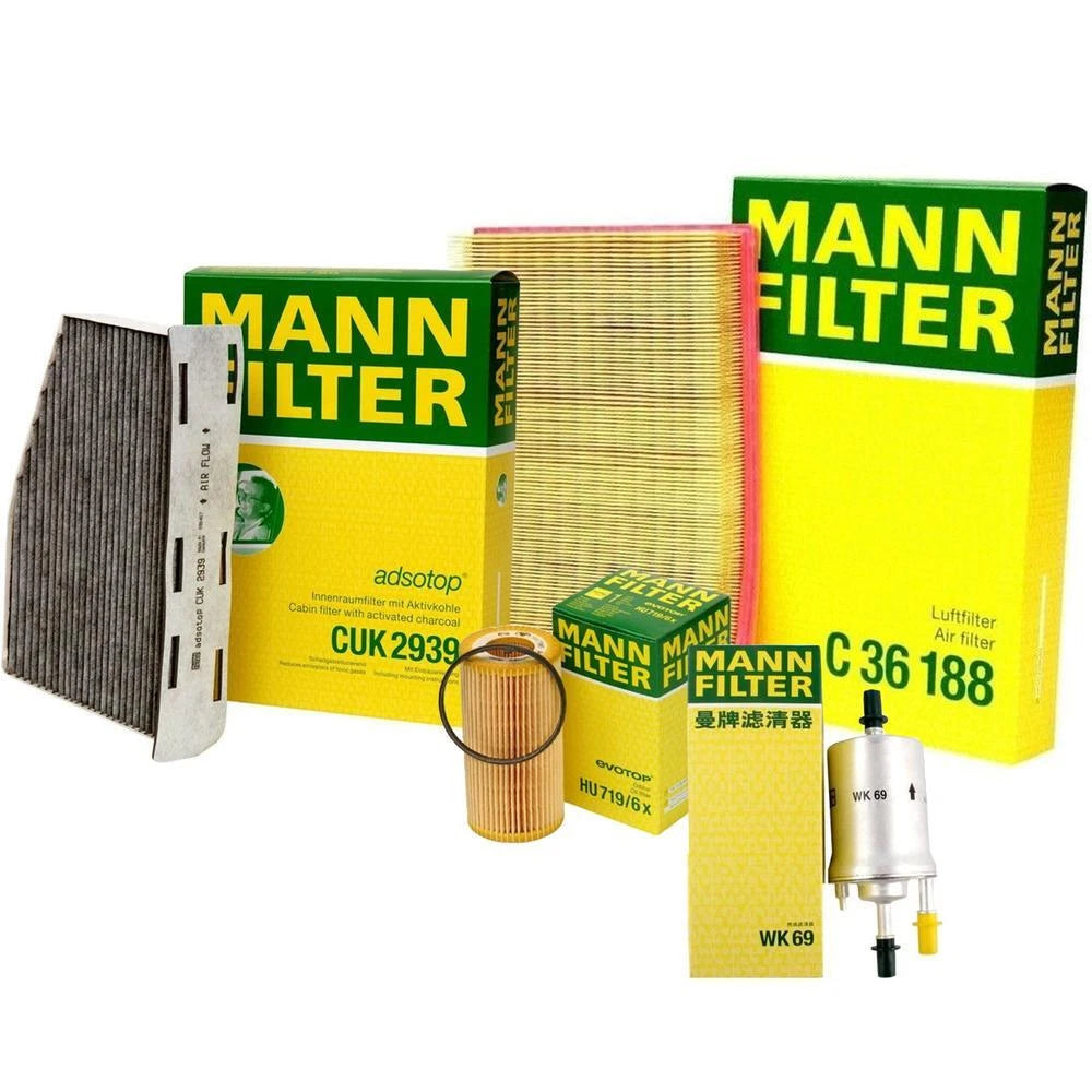 Mann Oil Air Carbon Cabin Fuel Filter Service Kit for Audi TTS Quattro (2009–2015)