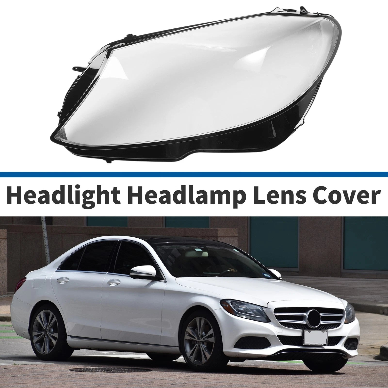 1 Pcs Headlight Lens Cover for Mercedes-Benz C-Class (2018–2020)