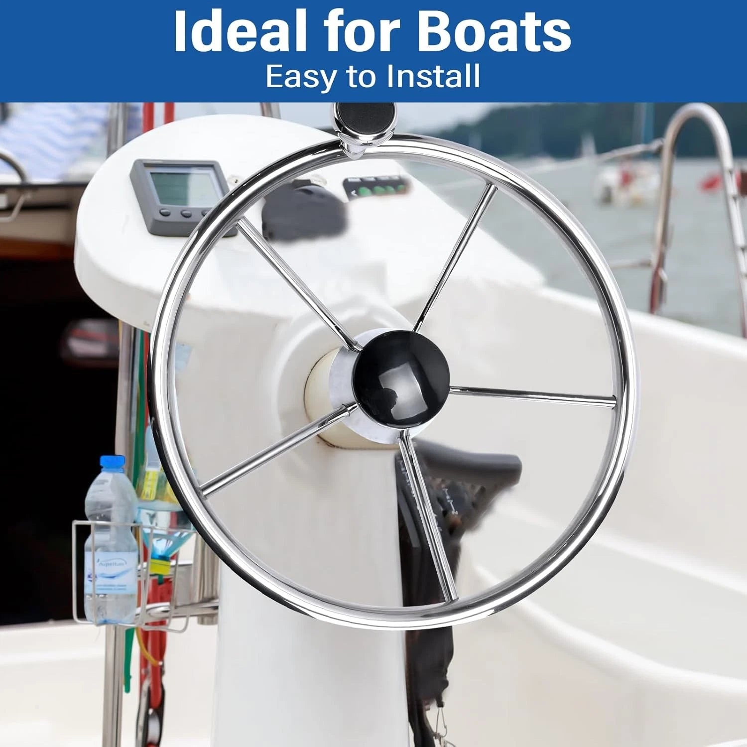 5-Spoke Stainless Steering Wheel for Marine (13.5 Inch)