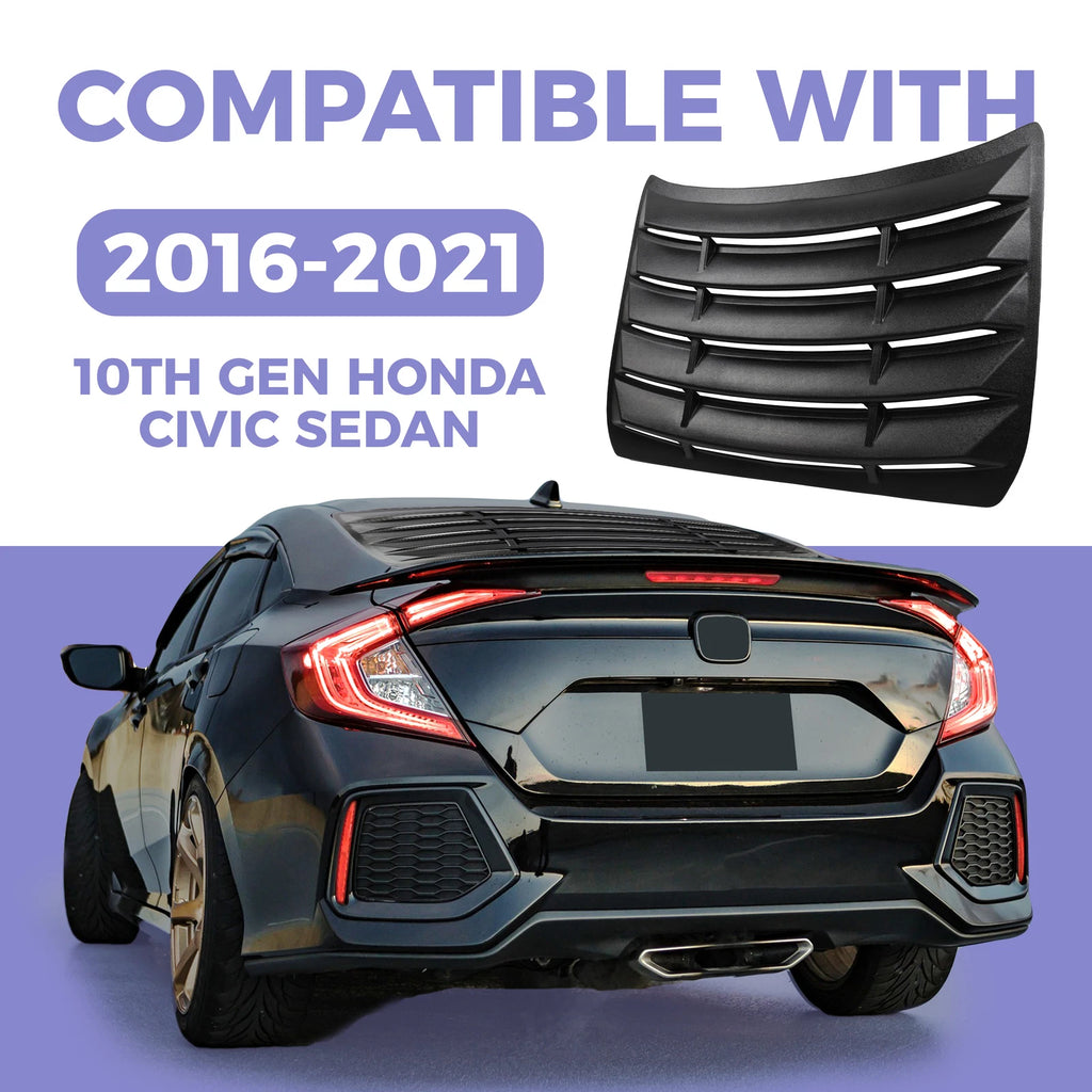 Rear Window Louver Sun Shade Cover for Honda Civic Sedan (2016–2021)