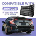 Rear Window Louver Sun Shade Cover for Honda Civic Sedan (2016–2021)