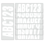 Set of 4 Decals A-Z & 0-9 for Boat Registration Stickers White