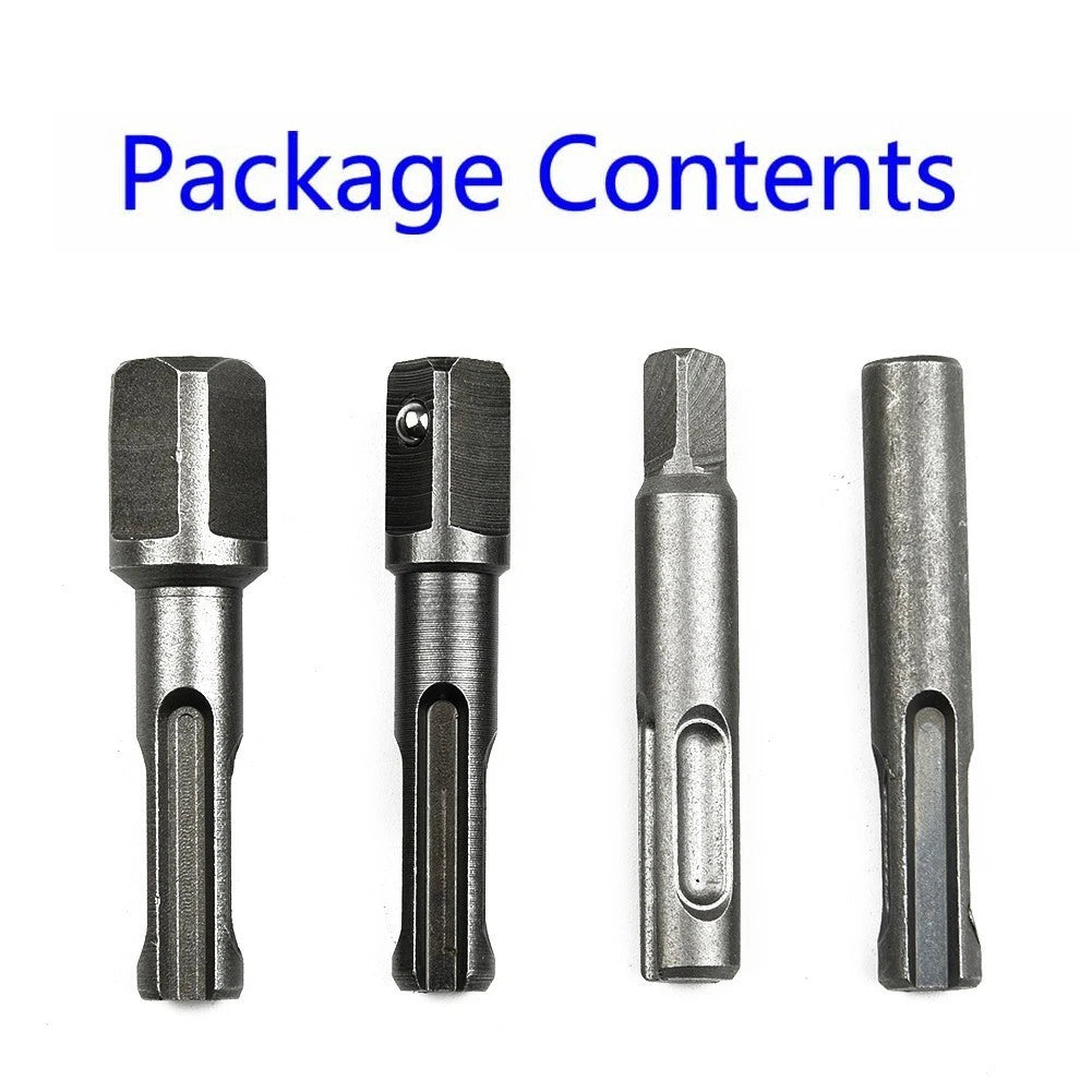 Set of 4 Bit Chuck Driver Socket Hammer Drill Adapter Hex