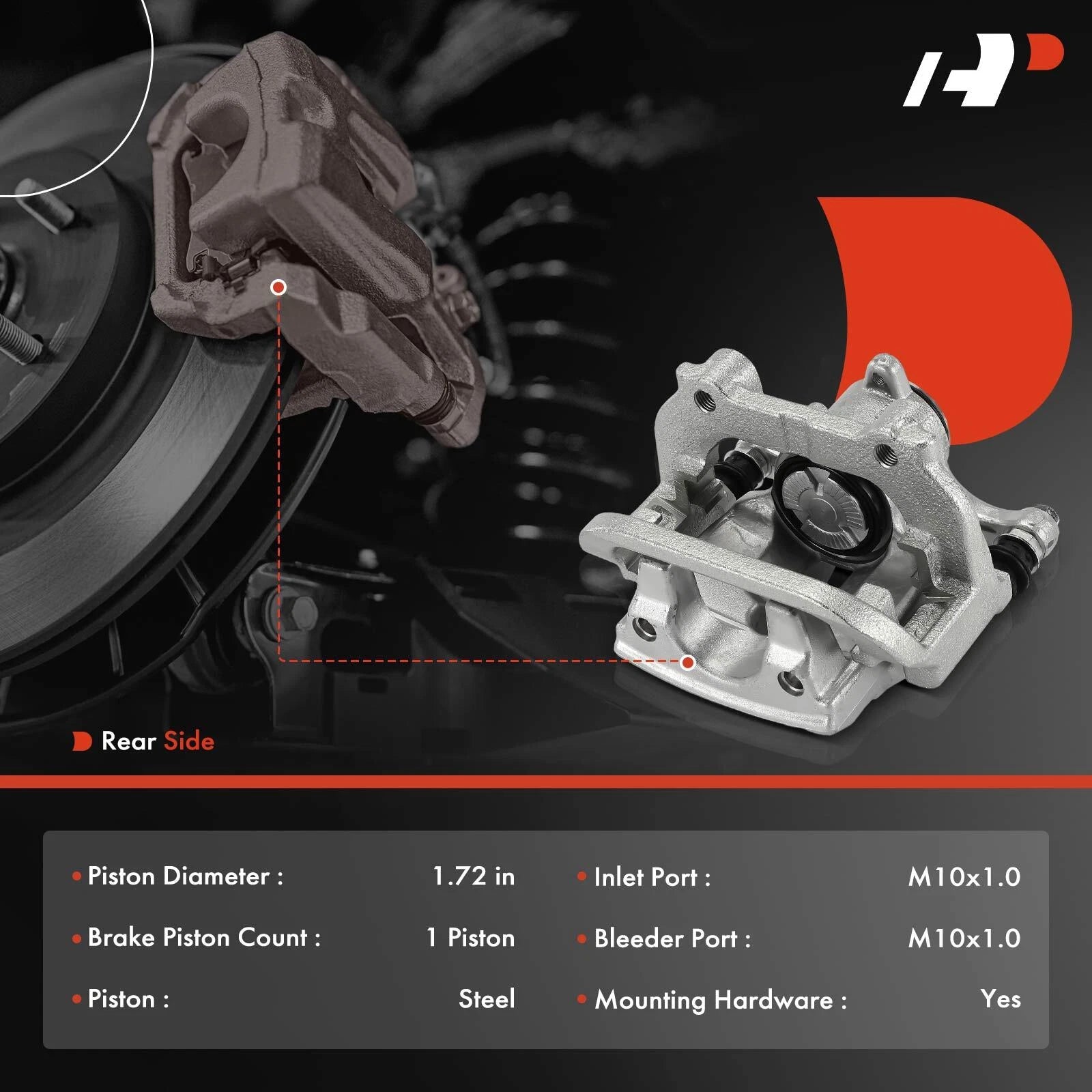 Pair Rear Brake Calipers for Mercedes-Benz GL550 ML350 (2013–2016)