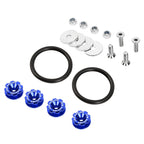 Set of 4 Aluminum Blue Bumper Quick Release Fasteners for