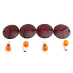 Turn Signal Light Amber Bulbs Lens Cover for Harley Davidson Road King (1994–2010)