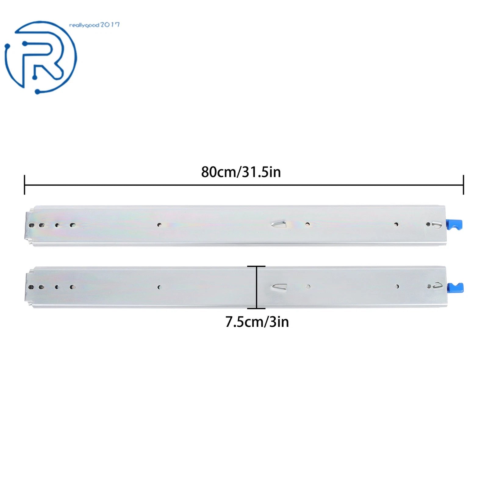 Set of 2 Heavy Duty Drawer Slides for Universal Use (30 Inch, 500 Lbs)